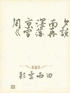 周京泽南夕小说《雪落再说爱你》