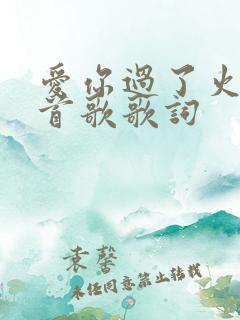 爱你过了火是哪首歌歌词