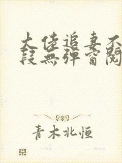 大佬追妻不择手段无弹窗阅读