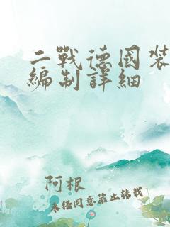二战德国装甲师编制详细