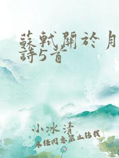 苏轼关于月亮的诗5首