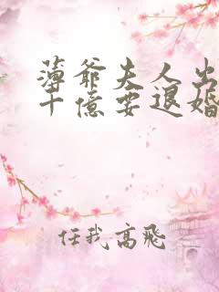 薄爷夫人出价一千亿要退婚免费阅读原文