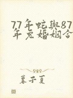 77年蛇与87年兔婚姻合吗