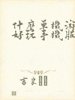 什么单机游戏最好玩手机版