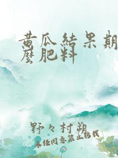 黄瓜结果期用什么肥料