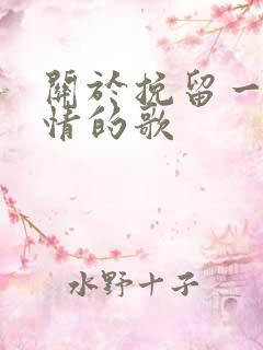 关于挽留一段感情的歌 关于挽留一段感情的歌