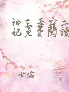 神王毒宠二嫁王妃免费阅读全文