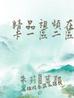 精品视频在线不卡一区二区