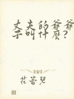 丈夫的爷爷的儿子叫什么?