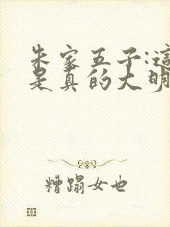 朱家五子:这才是真的大明风华