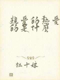 亲爱的热爱的玩的是什么