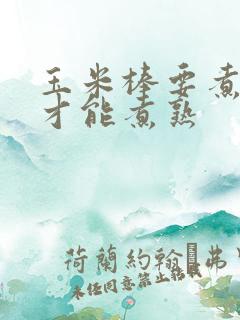 玉米棒要煮多久才能煮熟