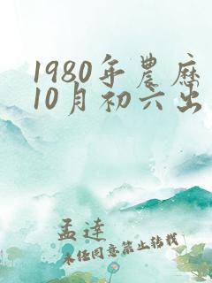 1980年农历10月初六出生生辰八字