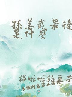 孙善武最后结局是什么