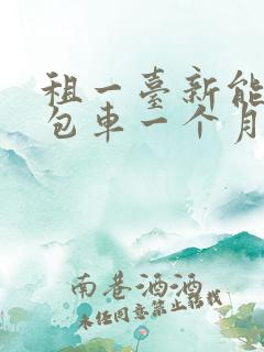 租一台新能源面包车一个月要多少钱