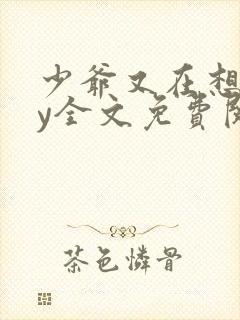 少爷又在想我by全文免费阅读