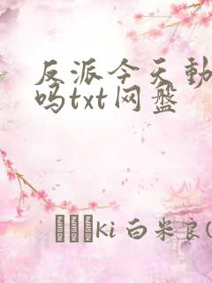 反派今天动心了吗txt网盘