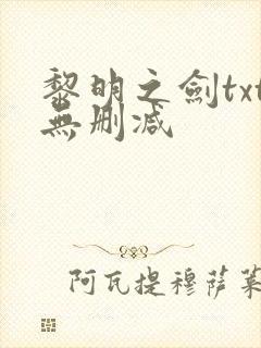 黎明之剑txt无删减