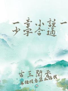 一章小说一般多少字合适