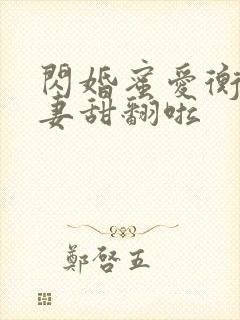 闪婚蜜爱衡爷宠妻甜翻啦