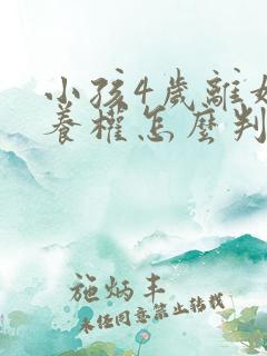 小孩4岁离婚抚养权怎么判