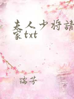 夫人少将请您回家txt