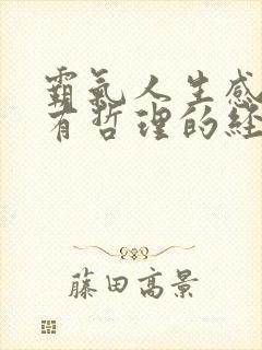 霸气人生感悟又有哲理的经典句子