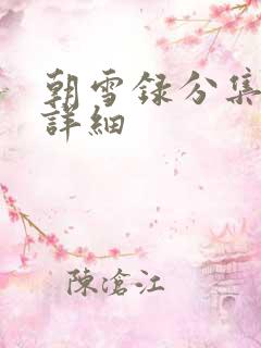 朝雪录分集介绍详细