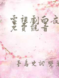 电视剧白夜追凶免费观看