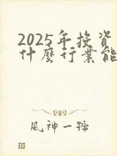 2025年投资什么行业能赚钱