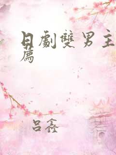 日剧双男主剧推荐