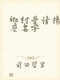 乡村爱情杨总什么名字