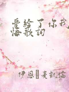 爱给了你我不后悔歌词