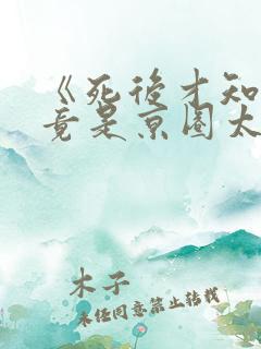 《死后才知,我竟是京圈太子白月光》
