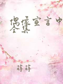 偶像宣言中文版全集 偶像宣言中文版全集