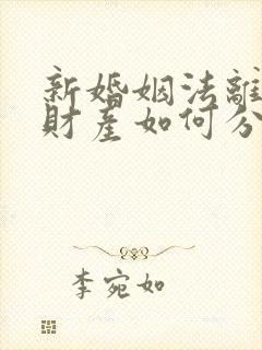 新婚姻法离婚时财产如何分配