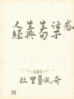 人生生活感悟的经典句子