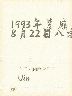 1993年农历8月22日八字