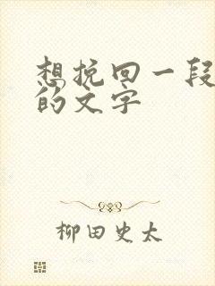 想挽回一段感情的文字