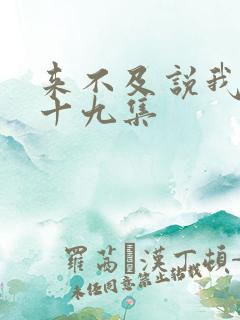来不及说我爱你十九集