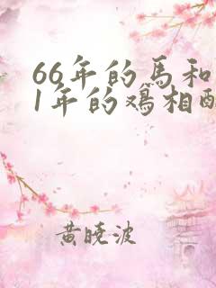 66年的马和81年的鸡相配吗