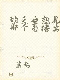 明天也想见到你哪个台播出