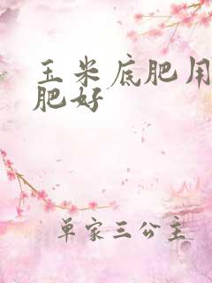 玉米底肥用什么肥好