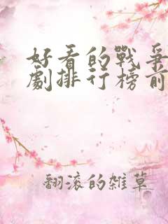 好看的战争电视剧排行榜前十名