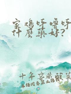 家鸡呼噜呼噜吃什么药好?