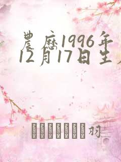 农历1996年12月17日生辰八字 农历1996年12月17日生辰八字
