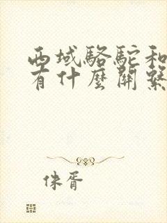 西域骆驼和骆驼有什么关系