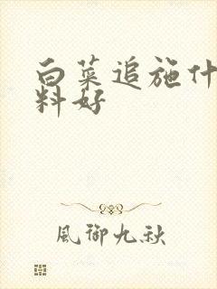 白菜追施什么肥料好