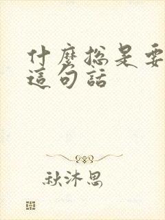 什么总是要还的这句话