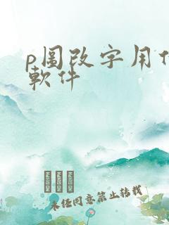 p图改字用什么软件